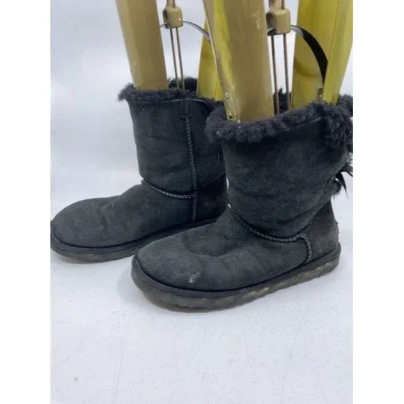 ugg australia black bow short winter bootsbooties - Picture 4 of 8